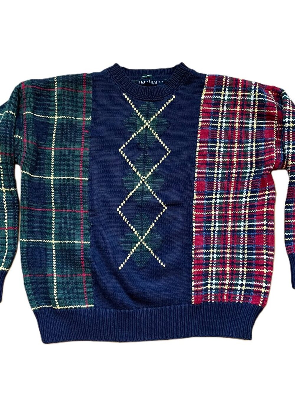 Vintage 90s Nautica Handknitted Crewneck Sweater Men’s Medium